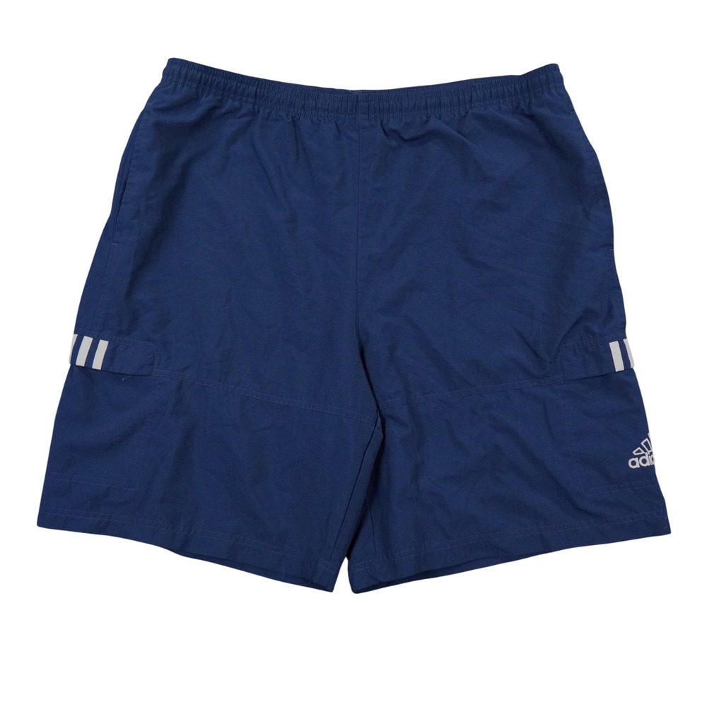 Adidas Shorts Mens L Navy Blue 3 Stripe Logo Cargo Athletic Gym Y2K VTG core
